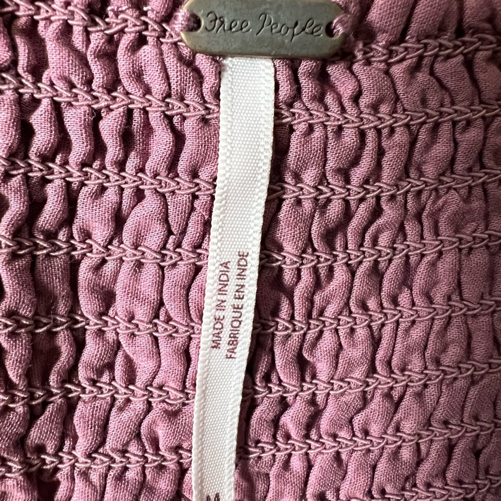 Free People Dusty Rose Smocked Blouse - Picture 2 of 3